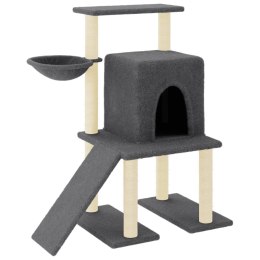 Drapak dla kota z sizalowymi słupkami, ciemnoszary, 96,5 cm