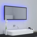 Lustro łazienkowe z LED, szare, 90x8,5x37 cm, akryl