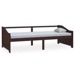 3-osobowa sofa/łóżko, ciemnobrązowa, drewno sosnowe, 90x200 cm