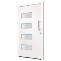 Drzwi zewnętrzne, aluminium i PVC, białe, 100x210 cm
