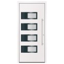 Drzwi wejściowe, białe, 100x210 cm, aluminium i PVC