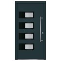 Drzwi wejściowe, antracytowe, 100x200 cm, aluminium i PVC