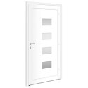 Drzwi wejściowe, antracytowe, 100x200 cm, aluminium i PVC