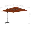 Wiszący parasol na słupku aluminiowym, terakotowy, 300x300 cm