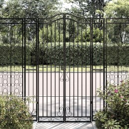 Brama ogrodowa, czarna, 121x8x180 cm, kute żelazo