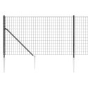 Ogrodzenie z siatki, z kotwami, antracytowe, 0,8x25 m