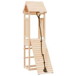 Domek ze ścianką wspinaczkową dla dzieci, lite drewno sosnowe