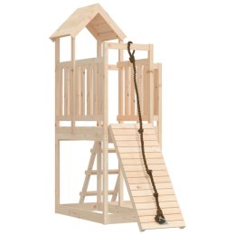 Domek ze ścianką wspinaczkową dla dzieci, lite drewno sosnowe