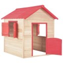 Domek do zabawy dla dzieci, drewno jodłowe, czerwony