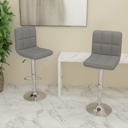 Krzesła barowe, 2 szt., jasnoszare, tapicerowane tkaniną
