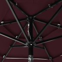 3-poziomowy parasol na aluminiowym słupku, bordowy, 2 m