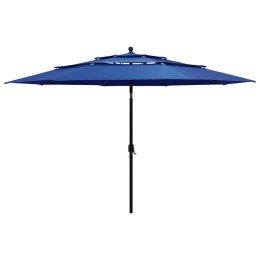 3-poziomowy parasol na aluminiowym słupku, lazurowy, 3,5 m