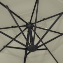 4-poziomowy parasol na aluminiowym słupku, piaskowy, 3x3 m