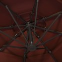 4-poziomowy parasol na aluminiowym słupku, terakotowy, 3x3 m