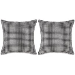 2-częściowy zestaw poduszek, welur, 45x45 cm, szary