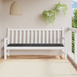 Poduszka na ławkę ogrodową, czarna krata, 200x50x3 cm