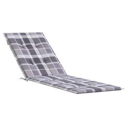 Poduszka na leżak, szara krata, (75+105)x50x3 cm