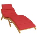 Poduszka na leżak, czerwona, 186x58x3 cm, tkanina Oxford