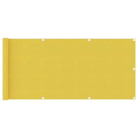 Parawan balkonowy, żółty, 75x500 cm, HDPE