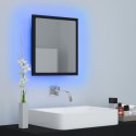Lustro łazienkowe LED, czarne, 40x8,5x37cm, akryl