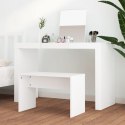 Stołek do toaletki, biały, 70x35x45 cm, materiał drewnopochodny