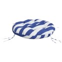 Okrągła poduszka, niebiesko-białe paski, Ø 60 x11 cm, tkanina
