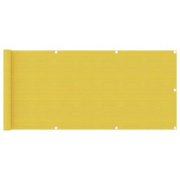 Parawan balkonowy, żółty, 75x400 cm, HDPE