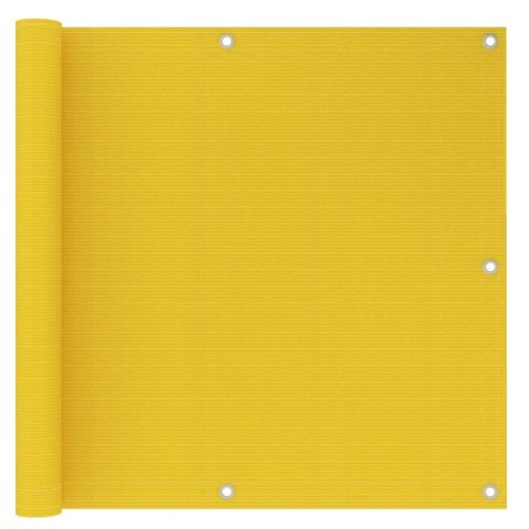 Parawan balkonowy, żółty, 90x500 cm, HDPE