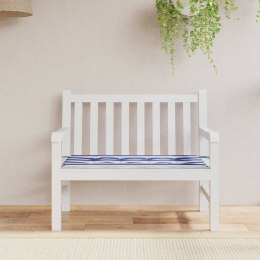Poduszka na ławkę ogrodową, biało-niebieskie paski, 100x50x3 cm