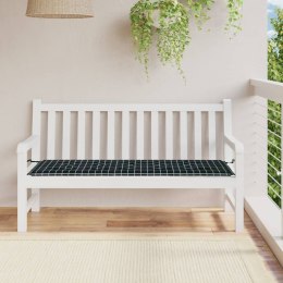 Poduszka na ławkę ogrodową, czarna krata, 150x50x3 cm