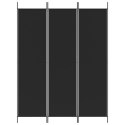 Parawan 3-panelowy, czarny, 150x200 cm, tkanina