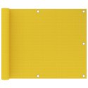 Parawan balkonowy, żółty, 75x600 cm, HDPE