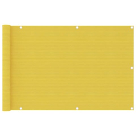 Parawan balkonowy, żółty, 90x400 cm, HDPE