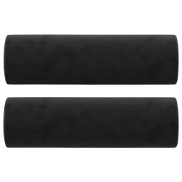 Poduszki ozdobne, 2 szt., czarny, Ø15x50 cm, aksamit