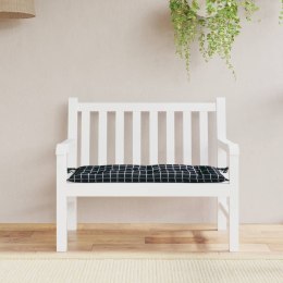 Poduszka na ławkę ogrodową, czarna w kratkę, 110x50x7 cm