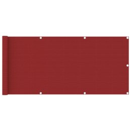 Parawan balkonowy, czerwony, 75x400 cm, HDPE