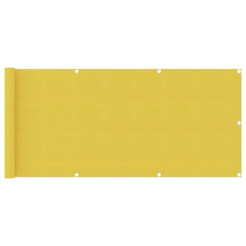 Parawan balkonowy, żółty, 75x300 cm, HDPE