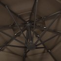 4-poziomowy parasol na aluminiowym słupku, taupe, 3x3 m
