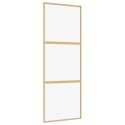 Drzwi przesuwne, złote, 76x205 cm, przezroczyste szkło ESG