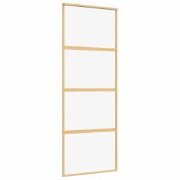 Drzwi przesuwne, złote, 76x205 cm, przezroczyste szkło ESG