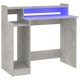 Biurko z podświetleniem LED, betonowa szarość, 97x45x90 cm