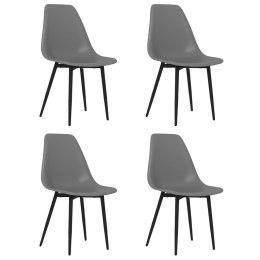 Krzesła stołowe, 4 sztuki, szare, PP