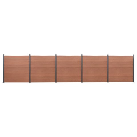 Zestaw paneli ogrodzeniowych, brązowy, 872x186 cm, WPC