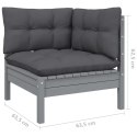 2-osobowa sofa ogrodowa z antracytowymi poduszkami, sosnowa