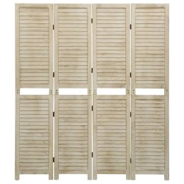 Parawan 4-panelowy, 140x165 cm, lite drewno paulownia