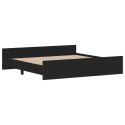 Rama łóżka z wezgłowiem i zanóżkiem, czarna, 200x200 cm