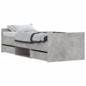 Rama łóżka z wezgłowiem i zanóżkiem, szarość betonu, 75x190 cm