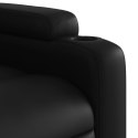  Fotel rozkładany, czarny, sztuczna skóra