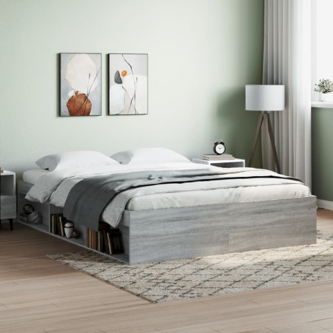  Rama łóżka, szary dąb sonoma, 150x200 cm, King Size