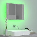  Szafka łazienkowa z lustrem, szary dąb sonoma, 60x12x45 cm